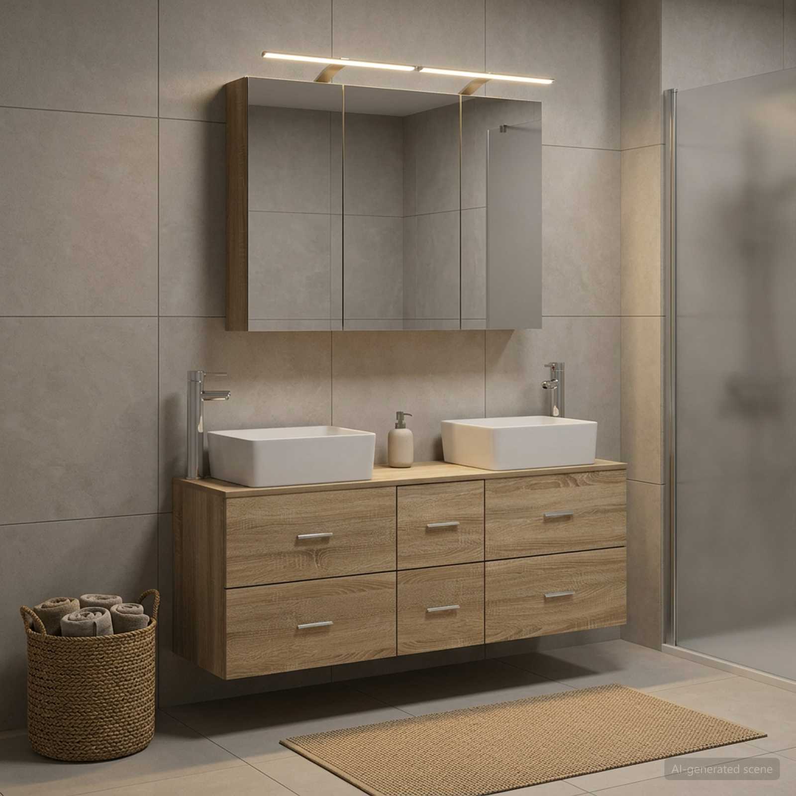 vidaXL Zestaw mebli łazienkowych 4 pcs dąb Sonoma
