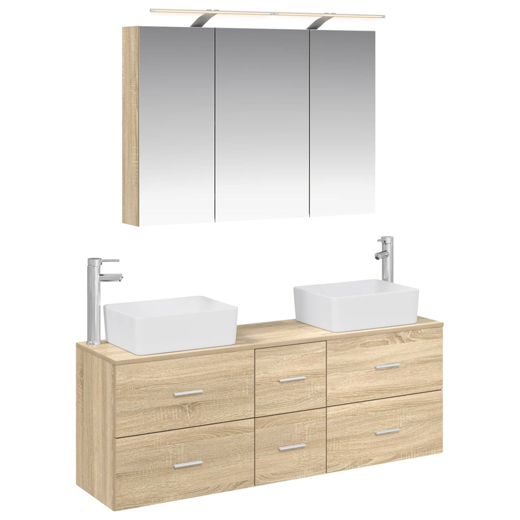 vidaXL Zestaw mebli łazienkowych 4 pcs dąb Sonoma