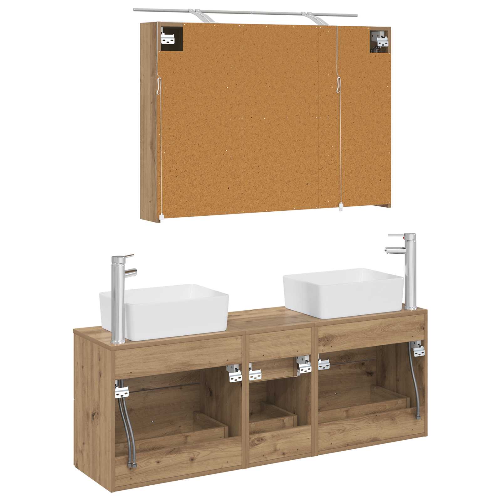 vidaXL Zestaw mebli łazienkowych 4 pcs Dąb artisan
