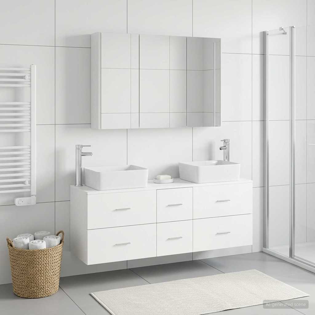 vidaXL Zestaw mebli łazienkowych 4 pcs Biały