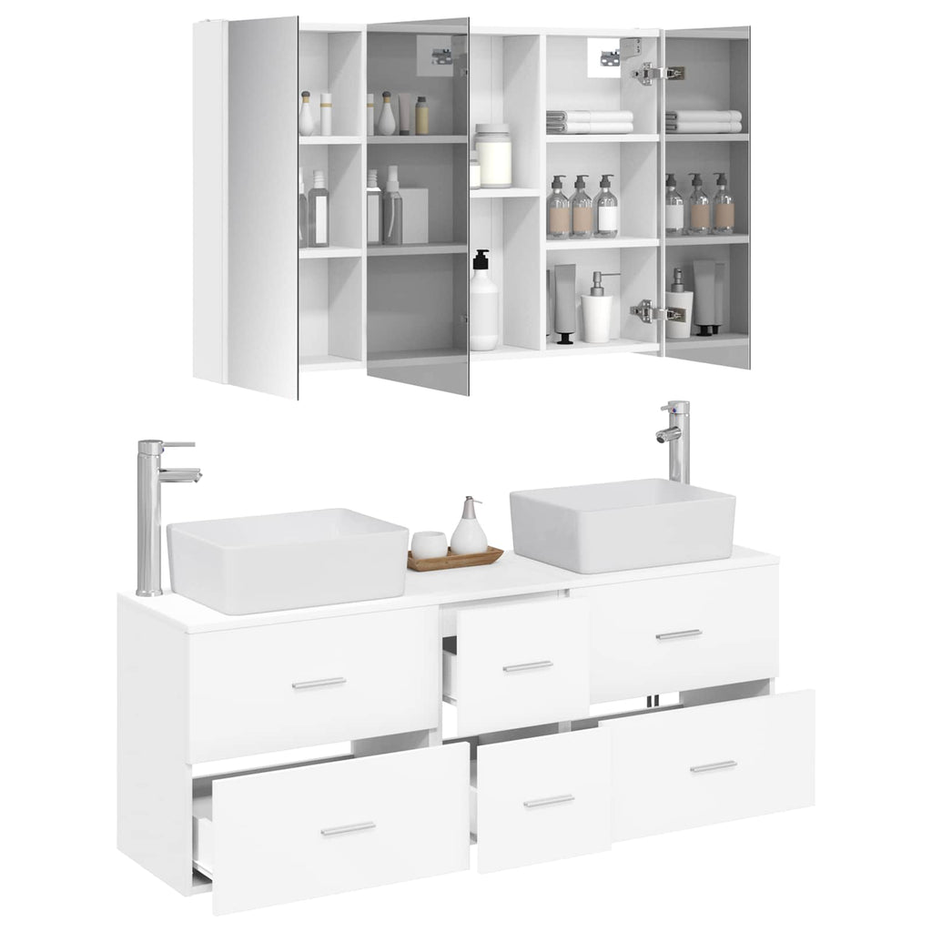 vidaXL Zestaw mebli łazienkowych 4 pcs Biały