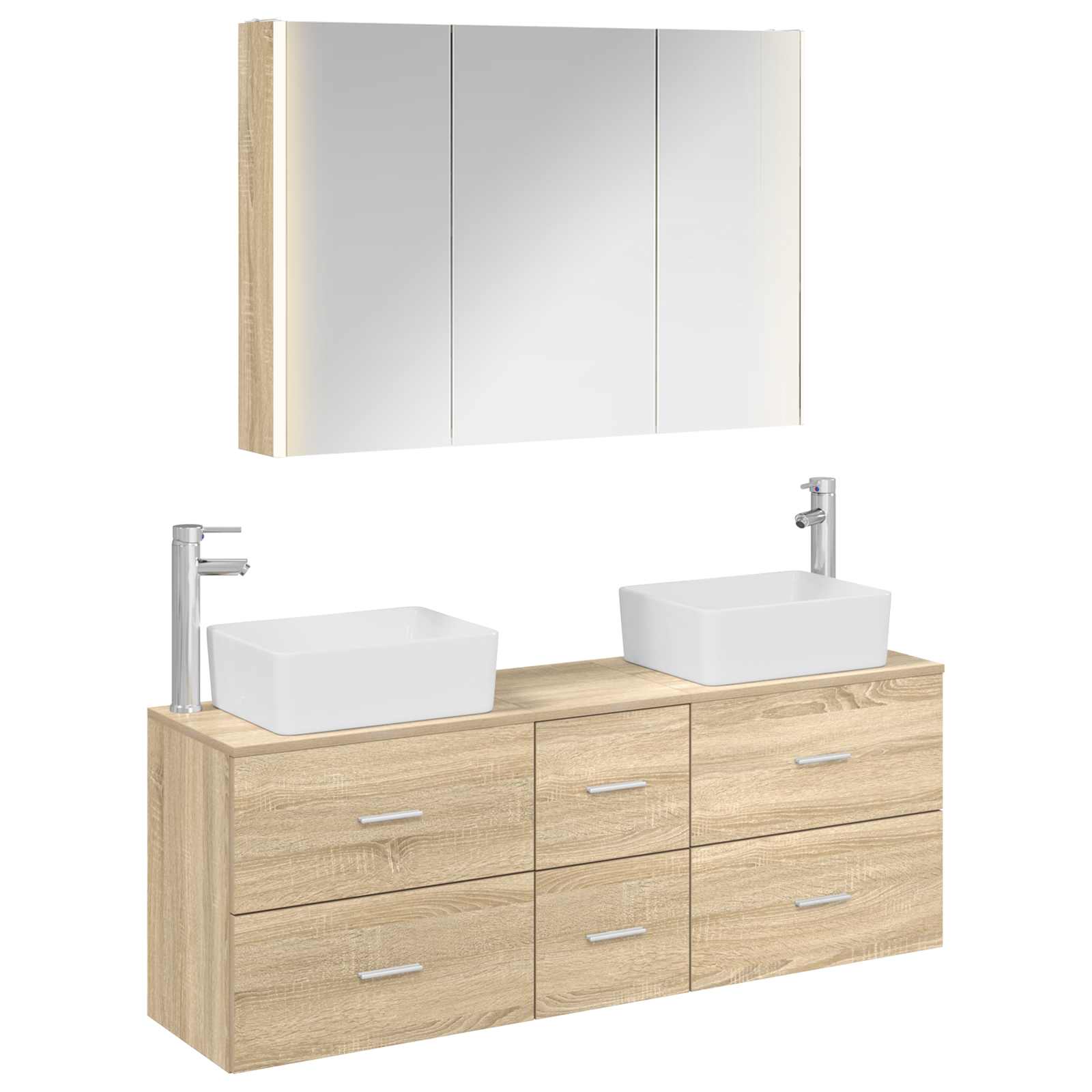 vidaXL Zestaw mebli łazienkowych 4 pcs dąb Sonoma