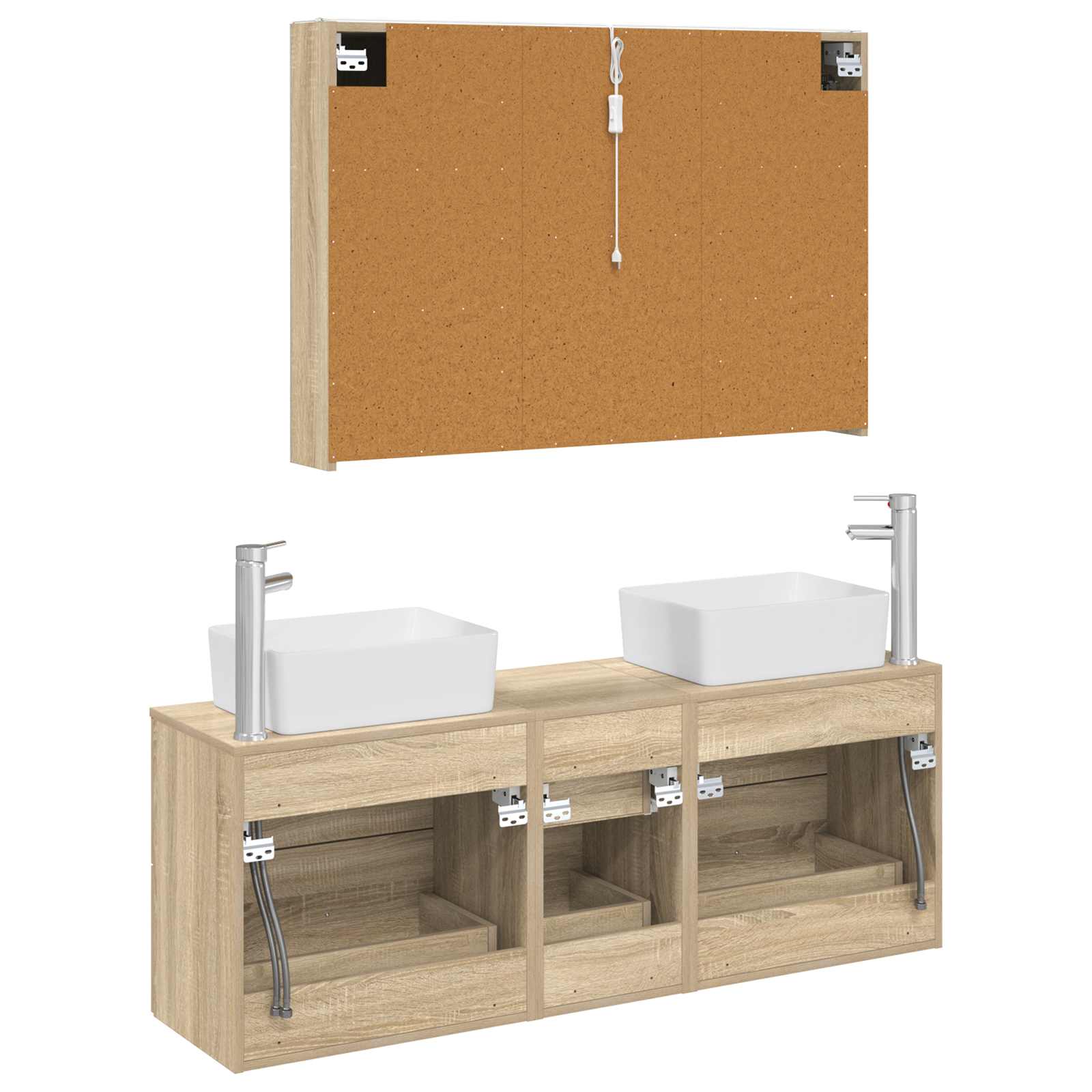 vidaXL Zestaw mebli łazienkowych 4 pcs dąb Sonoma