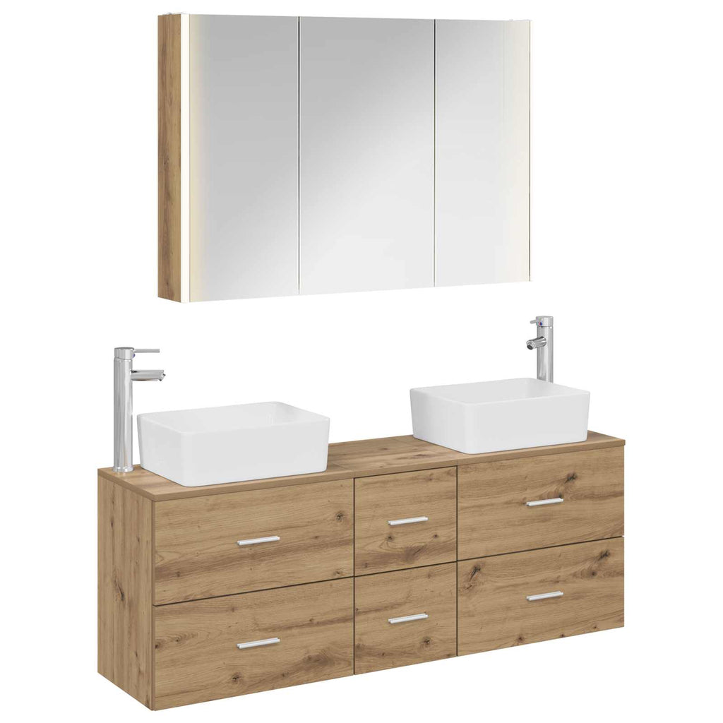 vidaXL Zestaw mebli łazienkowych 4 pcs Dąb artisan