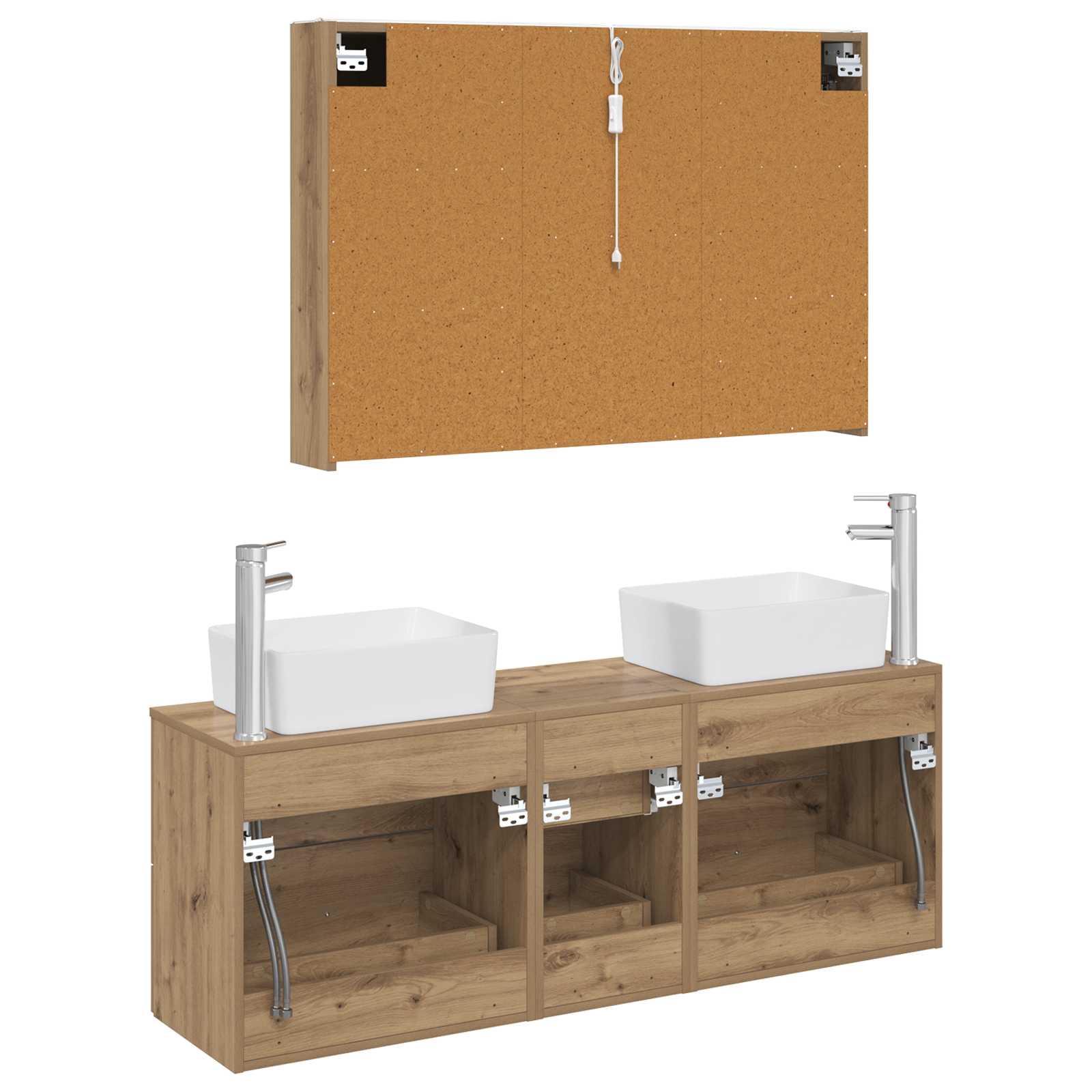 vidaXL Zestaw mebli łazienkowych 4 pcs Dąb artisan