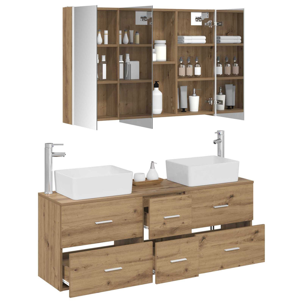 vidaXL Zestaw mebli łazienkowych 4 pcs Dąb artisan