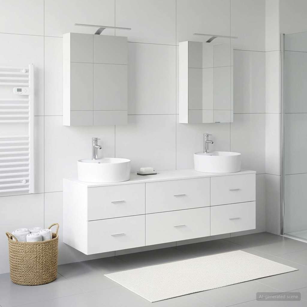 vidaXL Zestaw mebli łazienkowych 5 pcs Biały