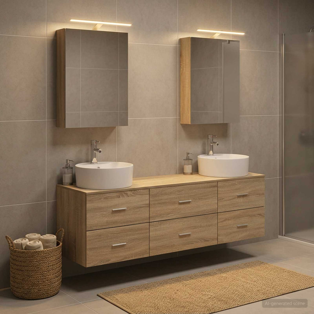 vidaXL Zestaw mebli łazienkowych 5 pcs dąb Sonoma