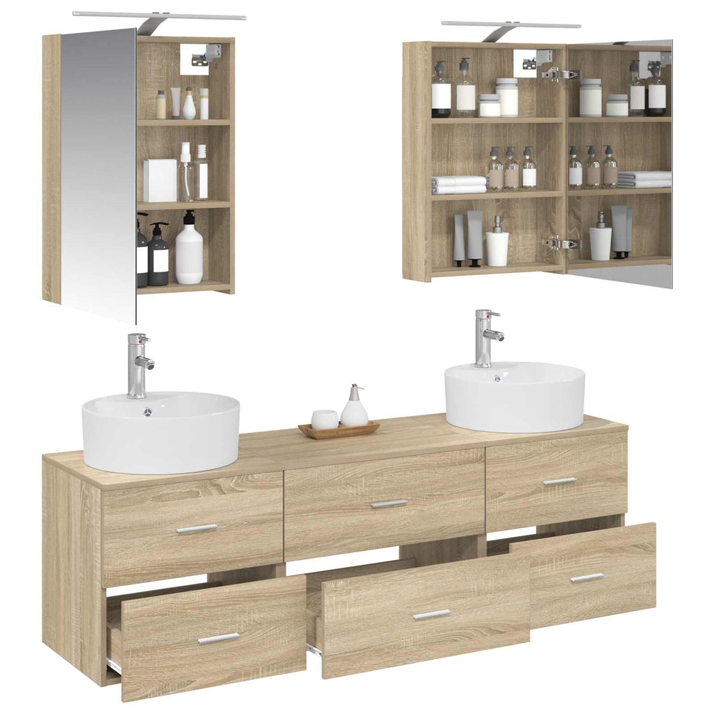 vidaXL Zestaw mebli łazienkowych 5 pcs dąb Sonoma