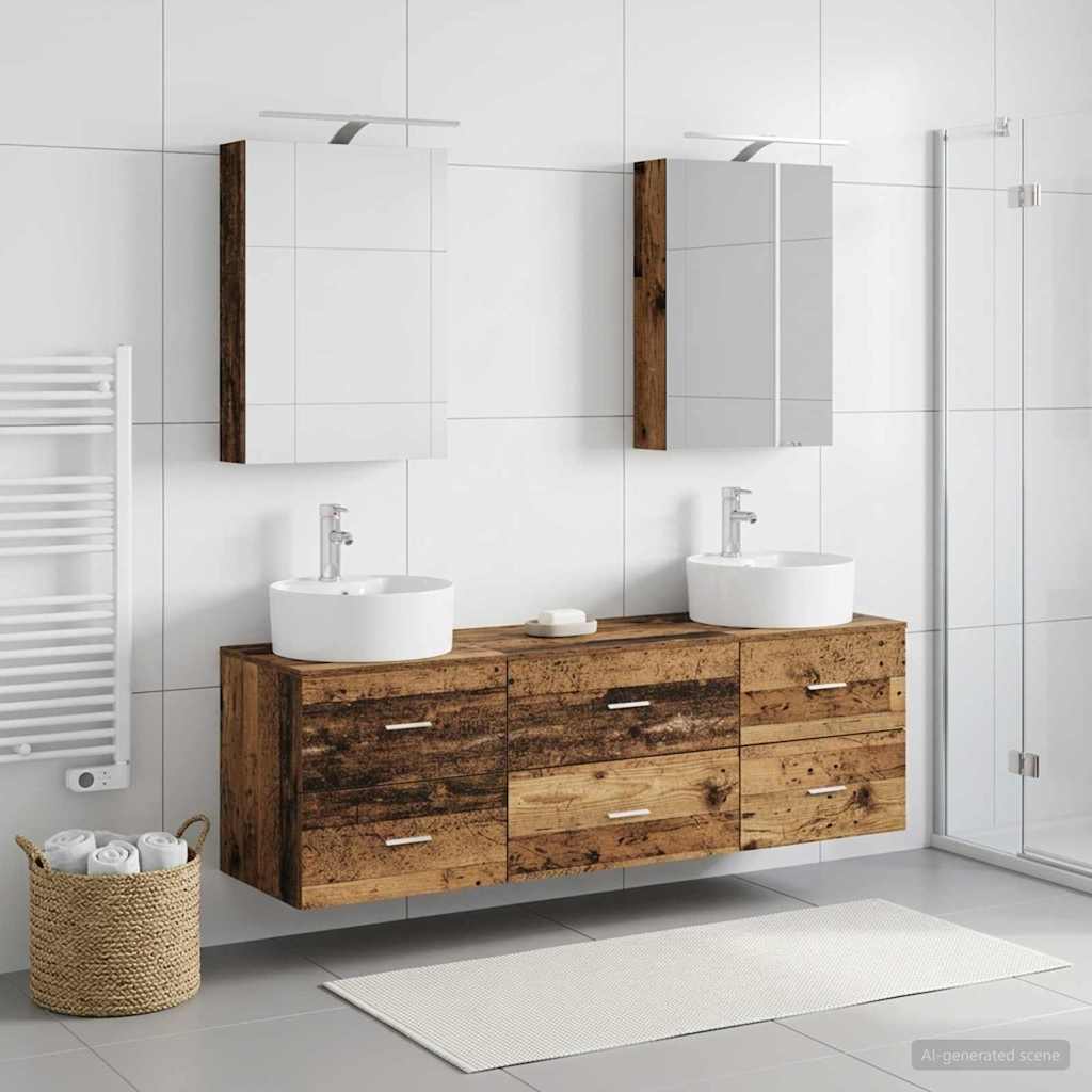 vidaXL Zestaw mebli łazienkowych 5 pcs Stare drewno