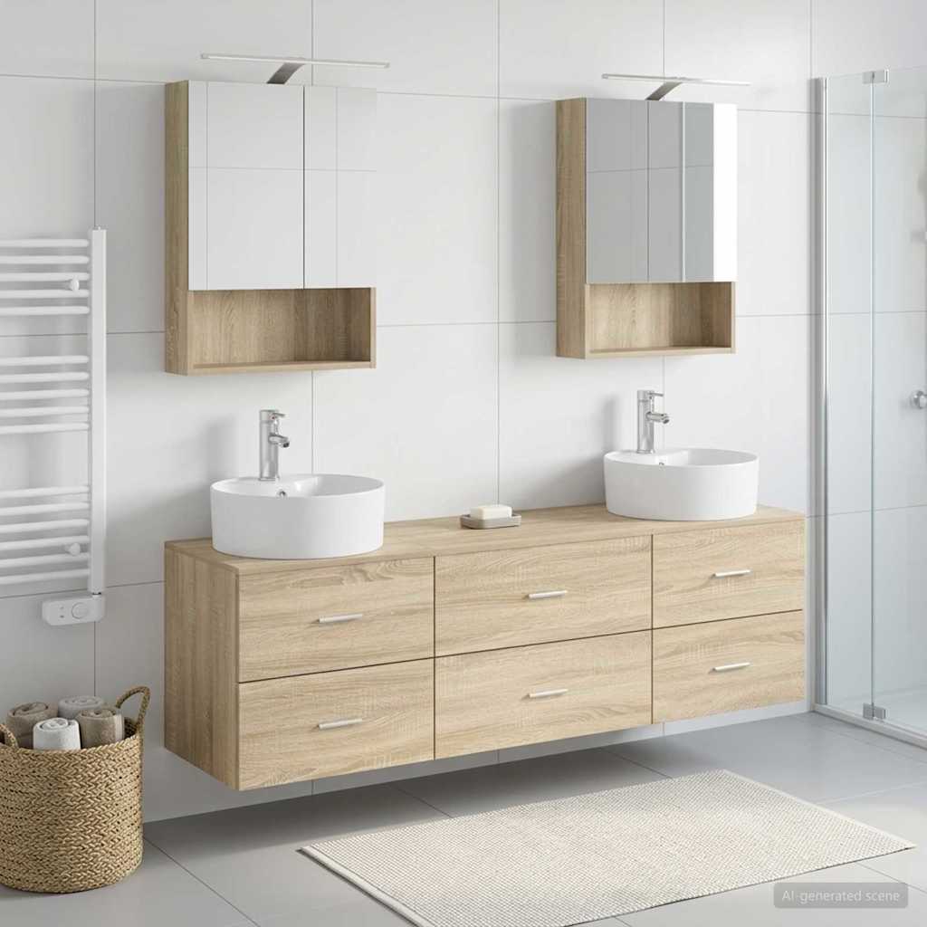 vidaXL Zestaw mebli łazienkowych 5 pcs dąb Sonoma