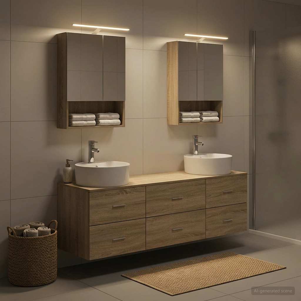 vidaXL Zestaw mebli łazienkowych 5 pcs dąb Sonoma