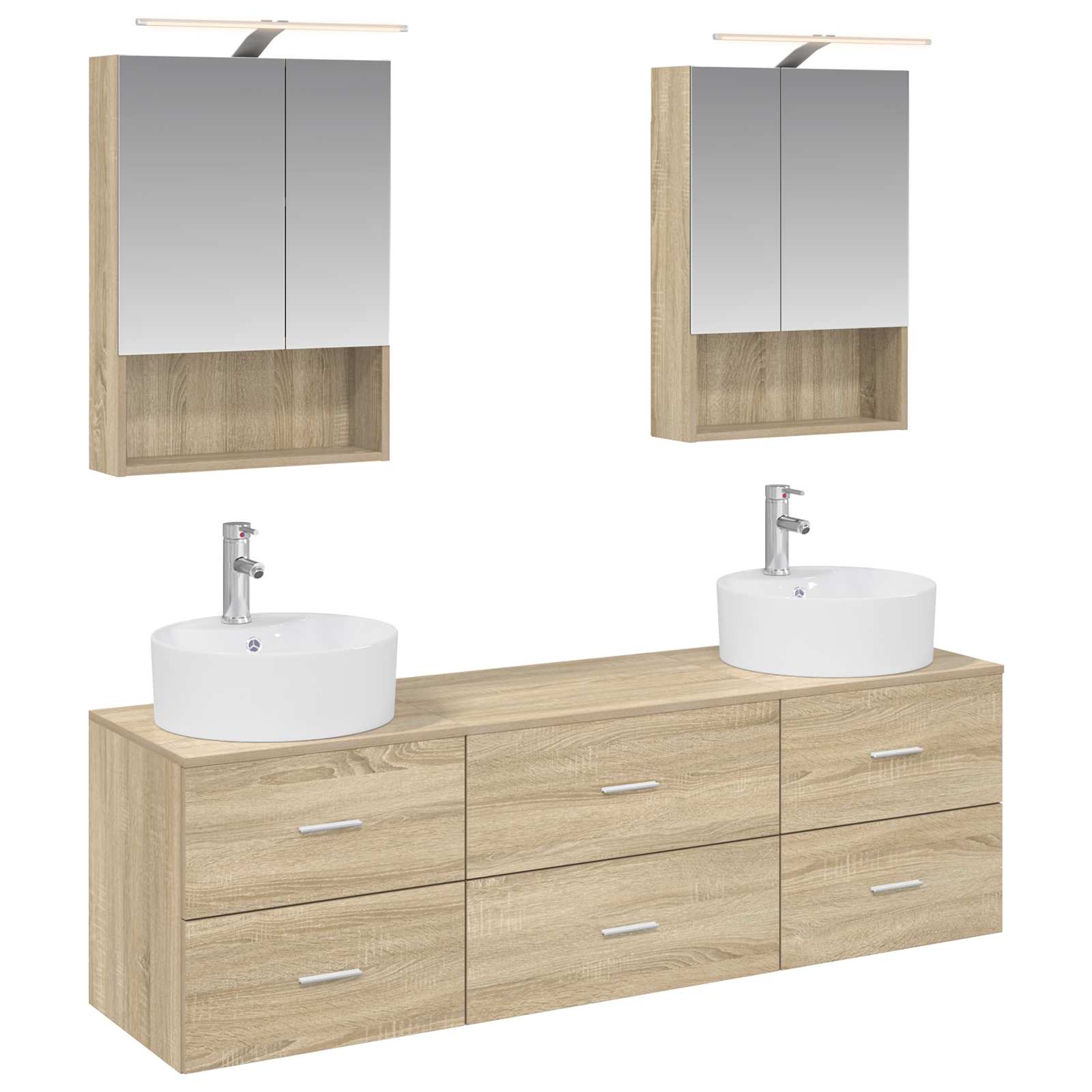 vidaXL Zestaw mebli łazienkowych 5 pcs dąb Sonoma