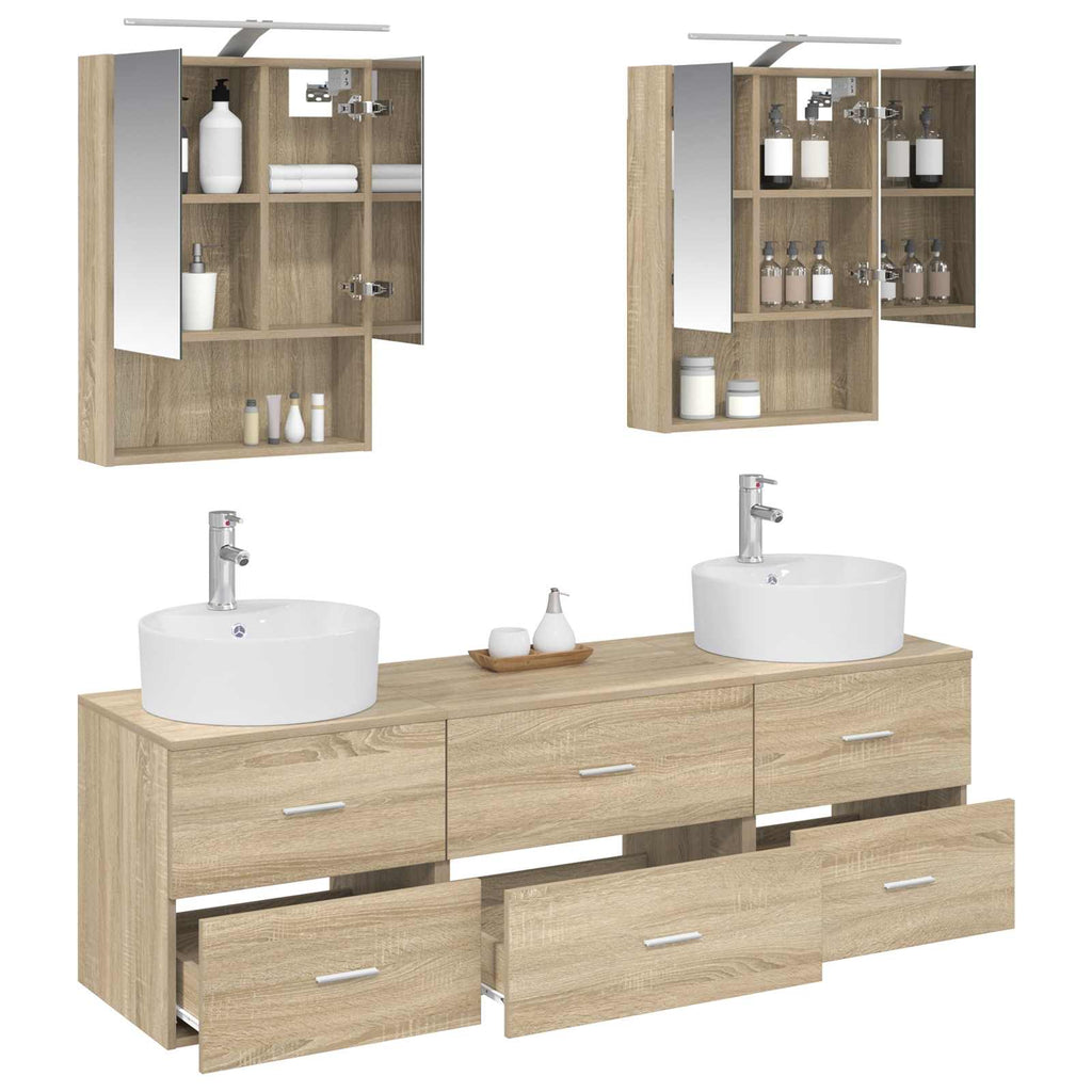 vidaXL Zestaw mebli łazienkowych 5 pcs dąb Sonoma