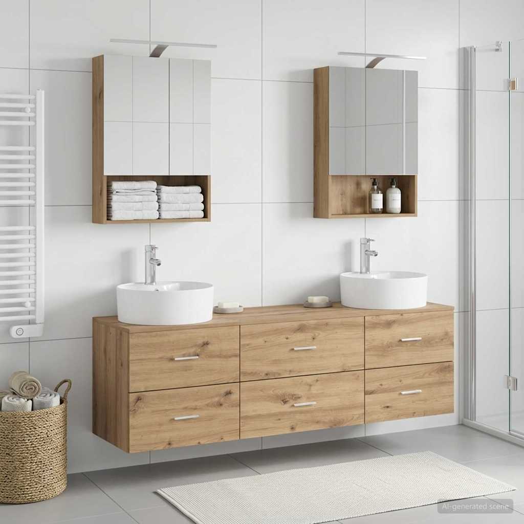 vidaXL Zestaw mebli łazienkowych 5 pcs Dąb artisan