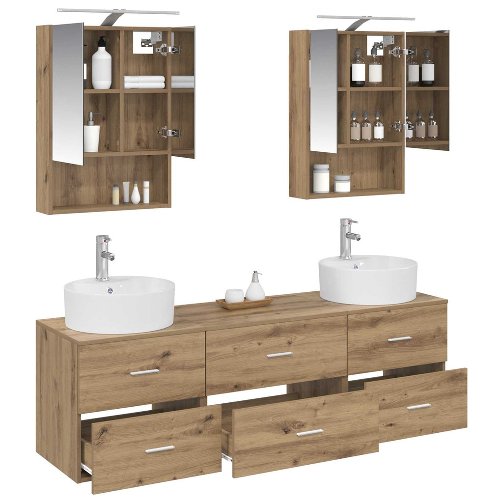 vidaXL Zestaw mebli łazienkowych 5 pcs Dąb artisan