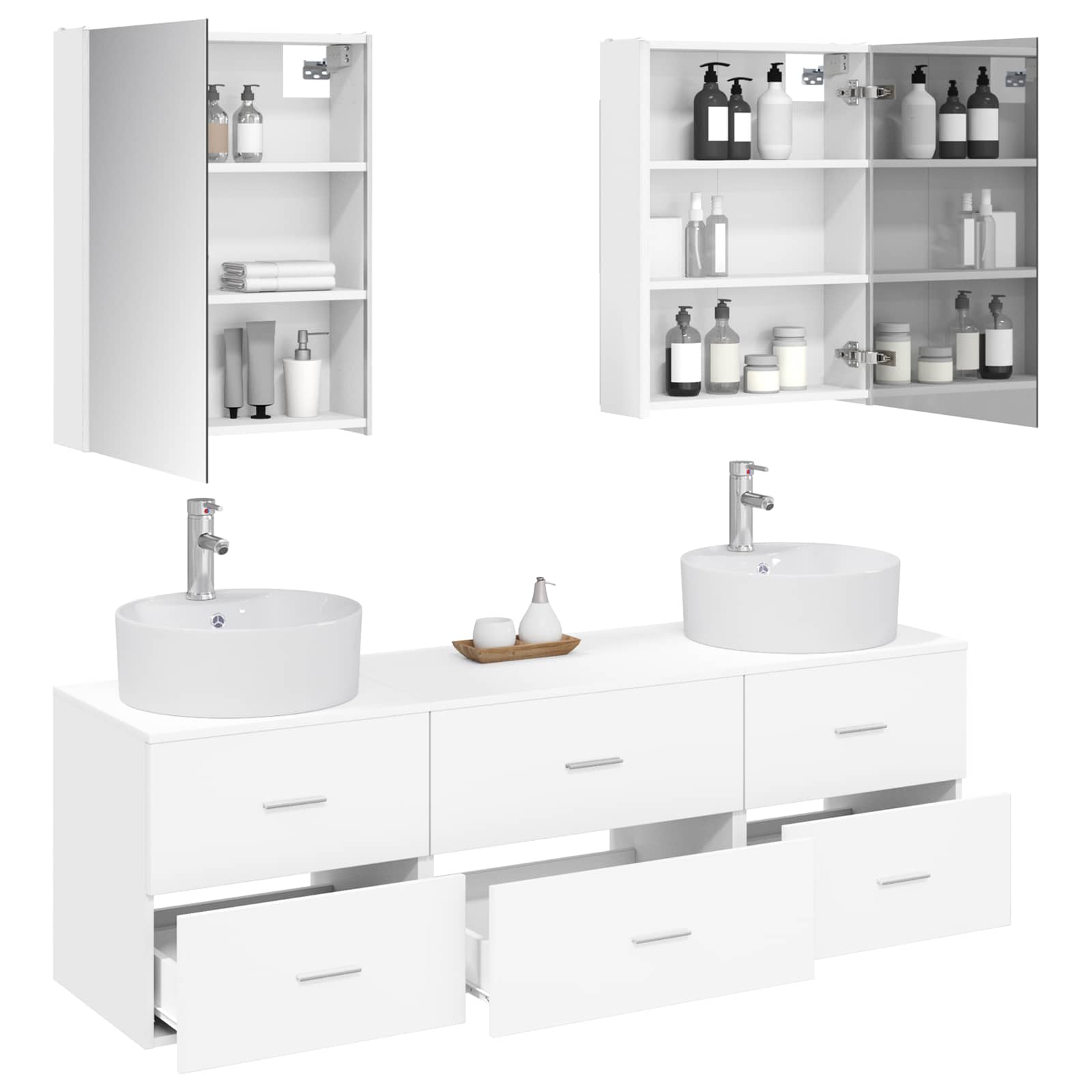 vidaXL Zestaw mebli łazienkowych 5 pcs Biały