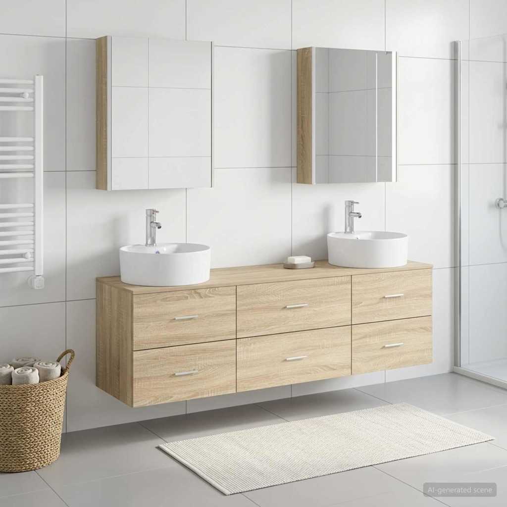 vidaXL Zestaw mebli łazienkowych 5 pcs dąb Sonoma