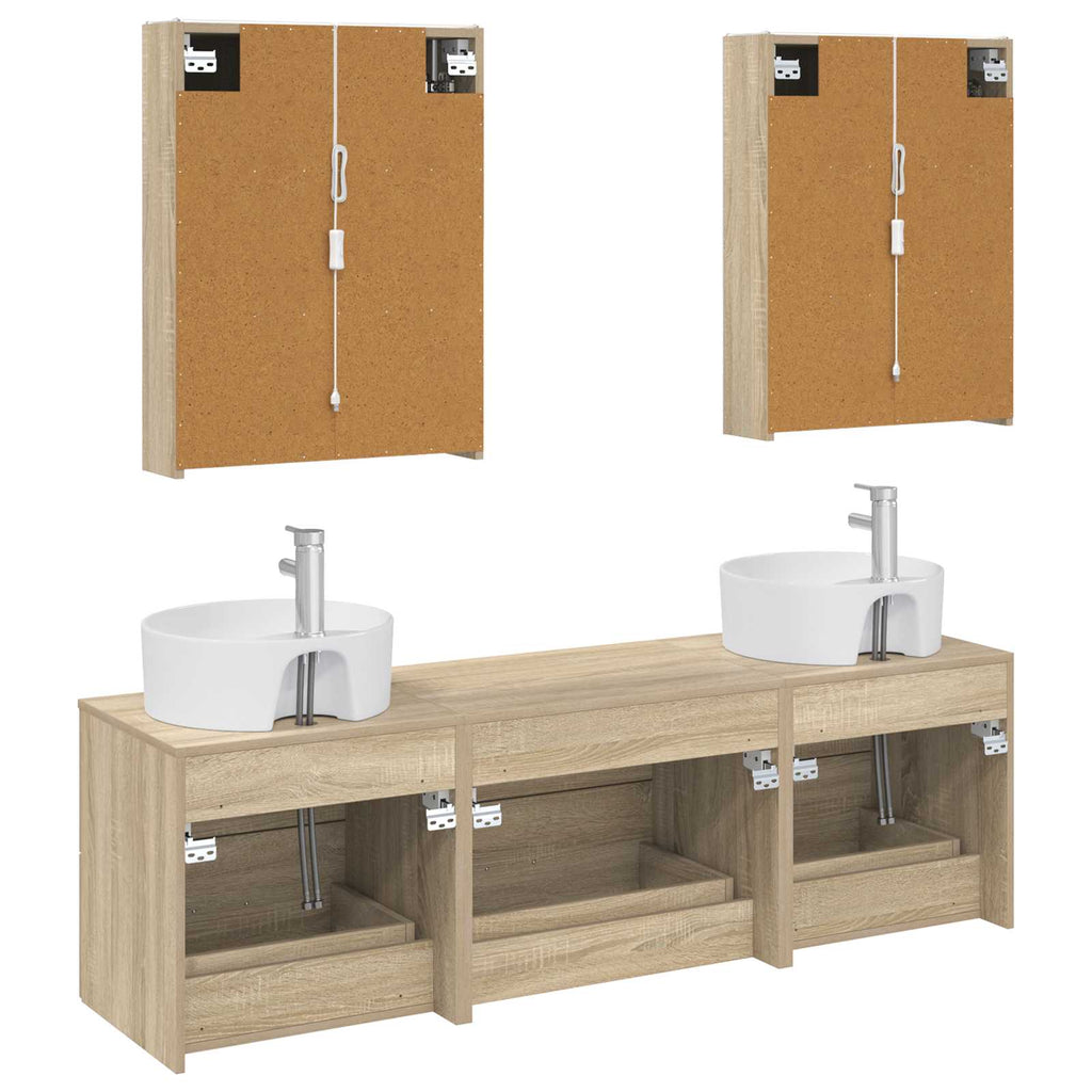 vidaXL Zestaw mebli łazienkowych 5 pcs dąb Sonoma