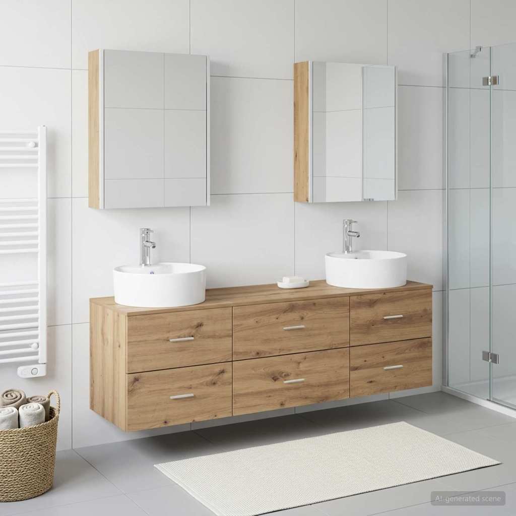 vidaXL Zestaw mebli łazienkowych 5 pcs Dąb artisan