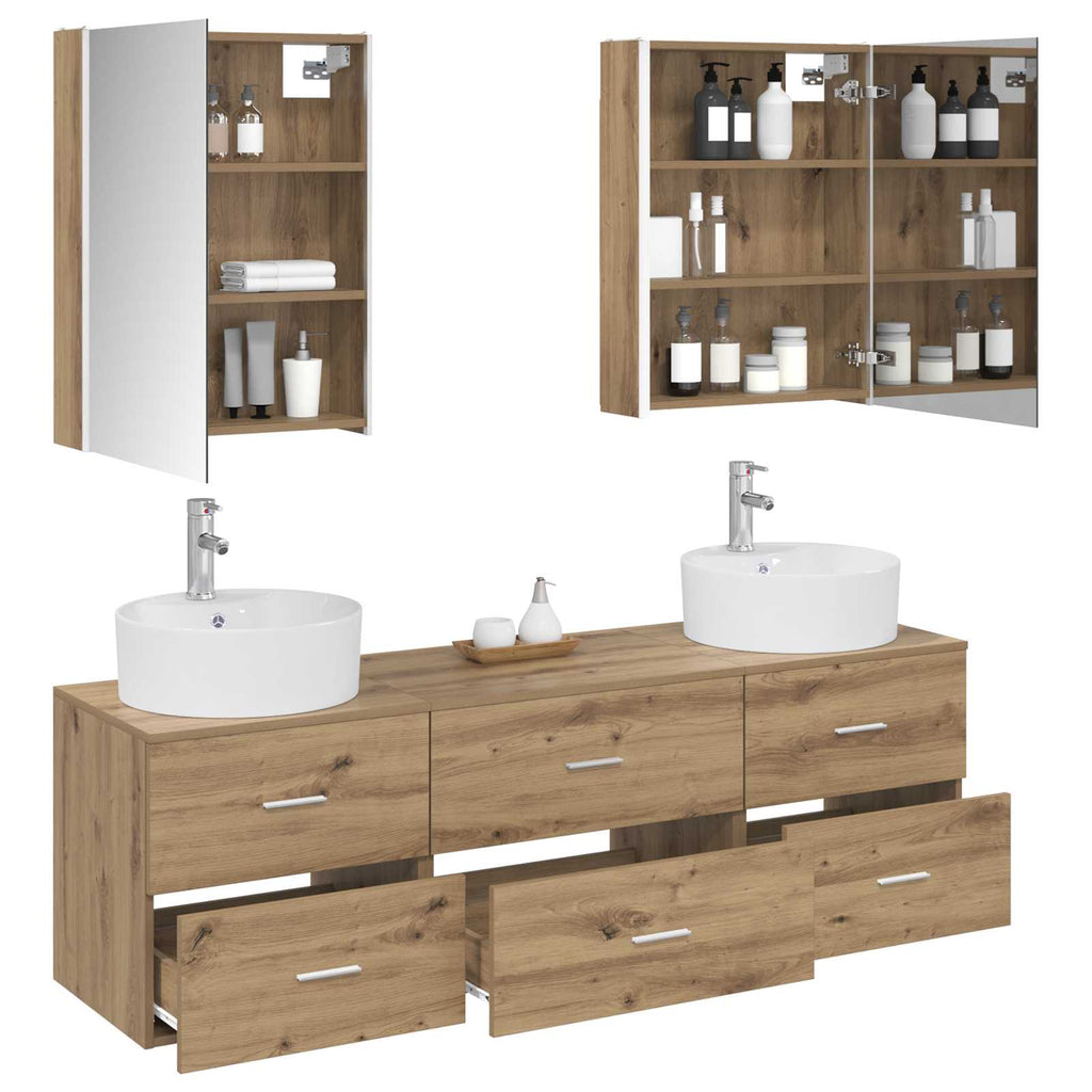 vidaXL Zestaw mebli łazienkowych 5 pcs Dąb artisan