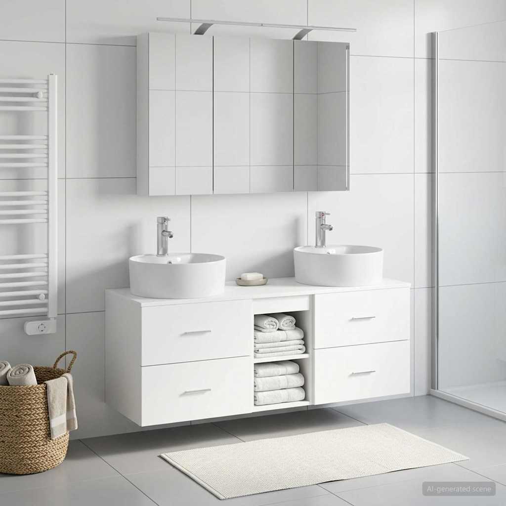 vidaXL Zestaw mebli łazienkowych 4 pcs Biały