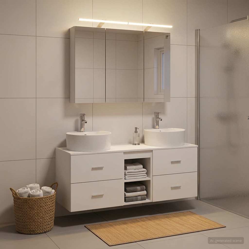 vidaXL Zestaw mebli łazienkowych 4 pcs Biały