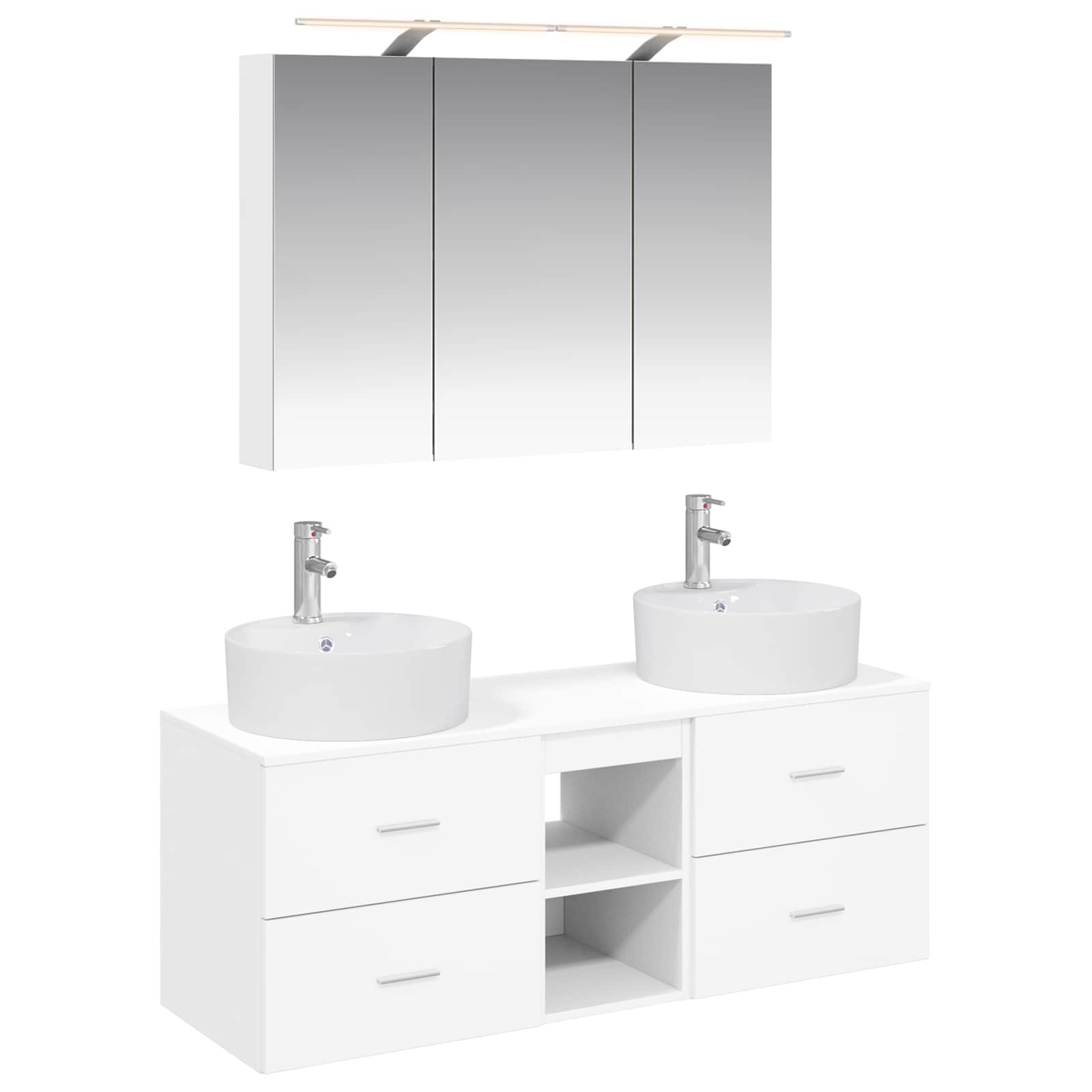 vidaXL Zestaw mebli łazienkowych 4 pcs Biały