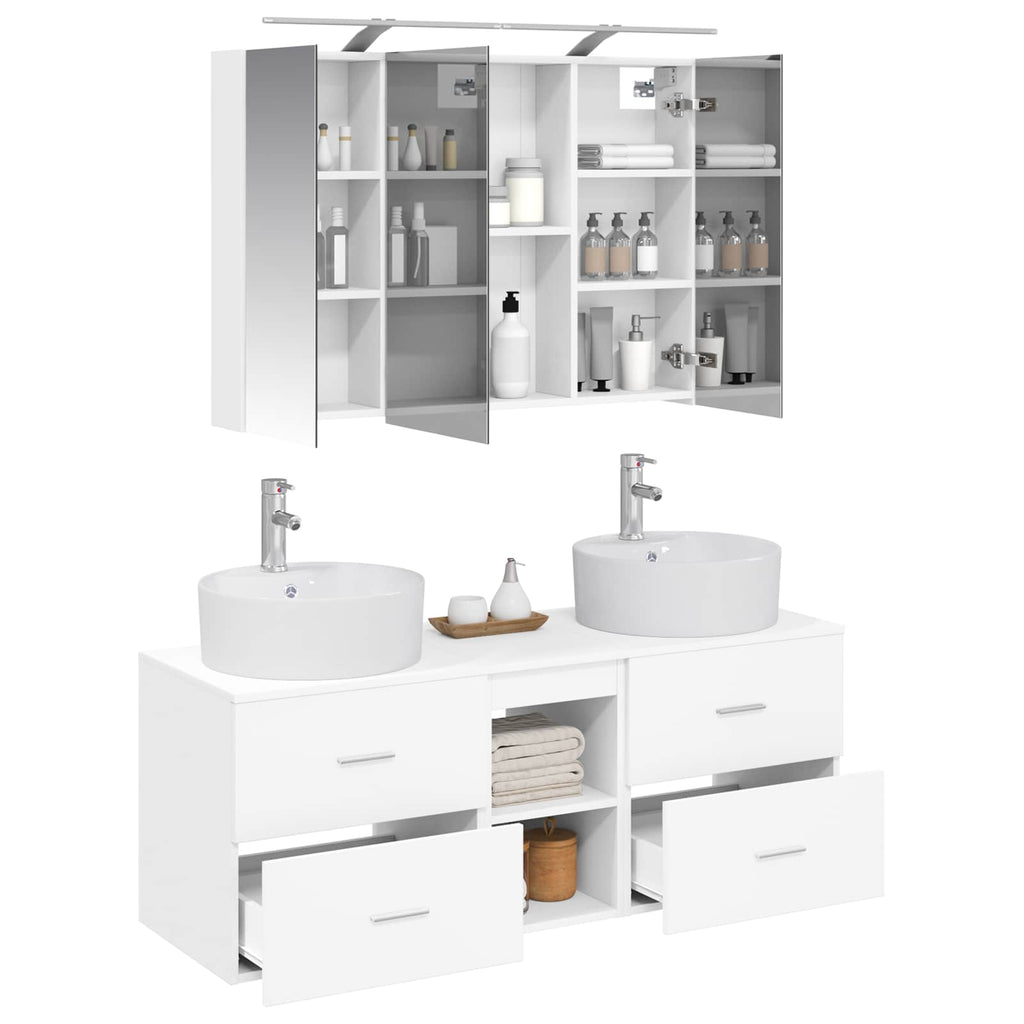 vidaXL Zestaw mebli łazienkowych 4 pcs Biały