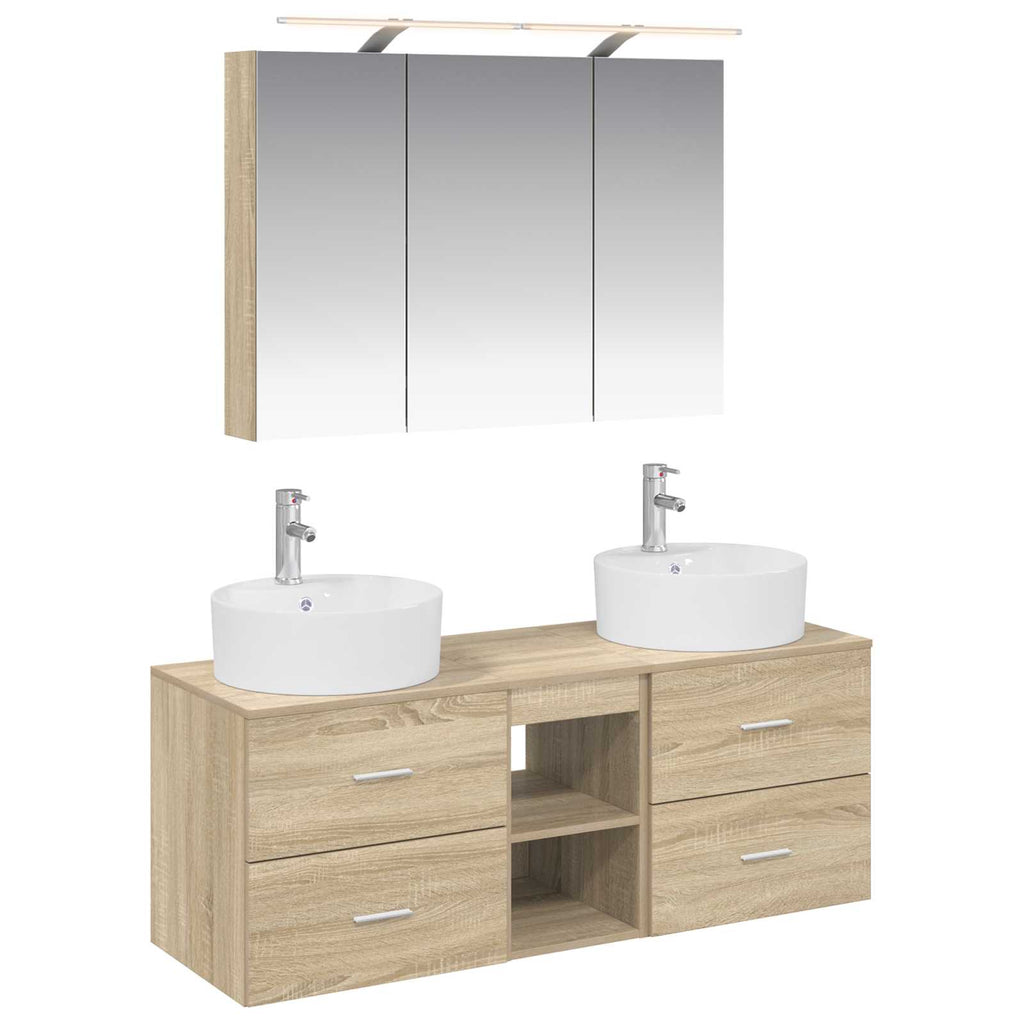 vidaXL Zestaw mebli łazienkowych 4 pcs dąb Sonoma