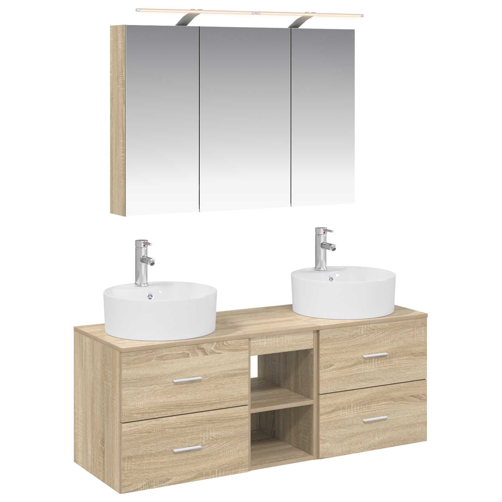 vidaXL Zestaw mebli łazienkowych 4 pcs dąb Sonoma