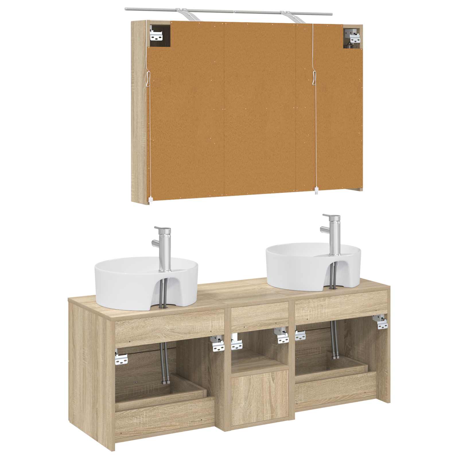 vidaXL Zestaw mebli łazienkowych 4 pcs dąb Sonoma