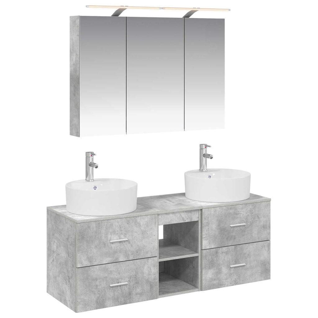 vidaXL Zestaw mebli łazienkowych 4 pcs Betonowy szary