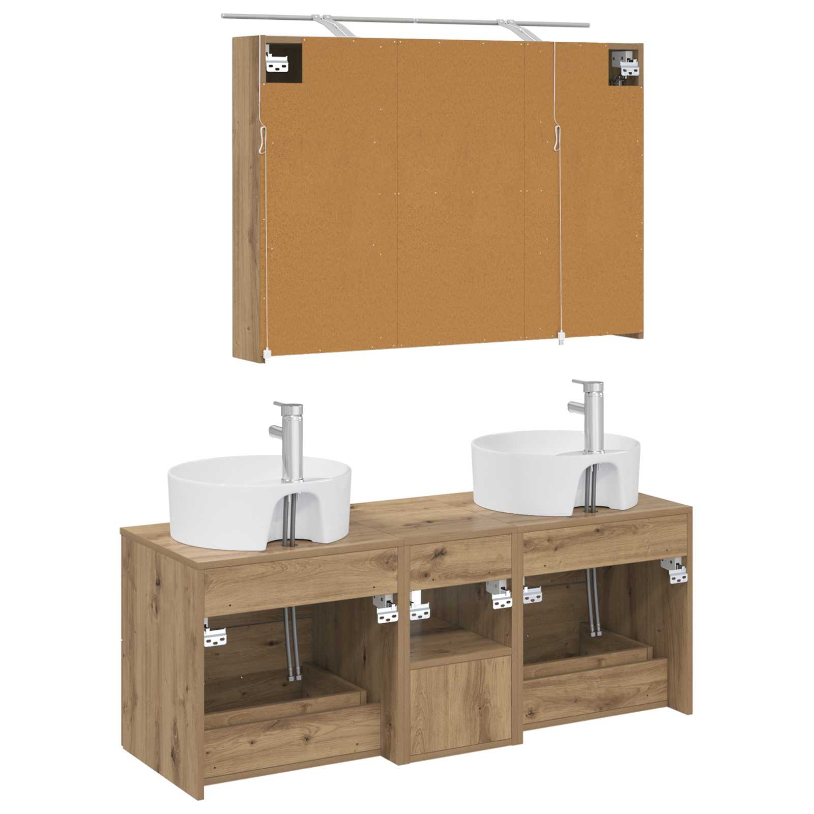 vidaXL Zestaw mebli łazienkowych 4 pcs Dąb artisan