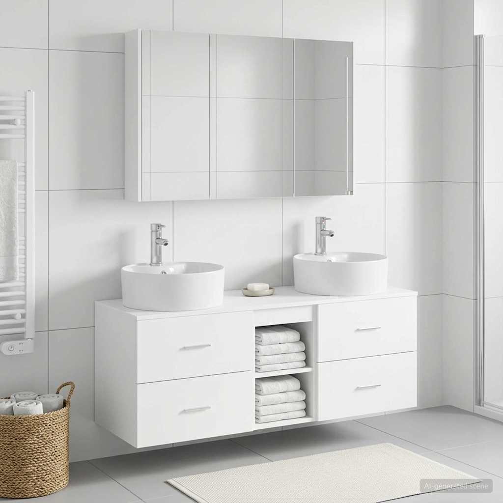vidaXL Zestaw mebli łazienkowych 4 pcs Biały