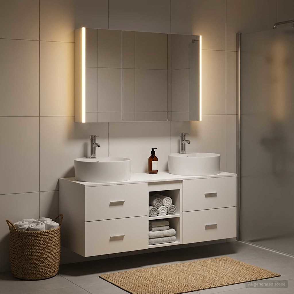 vidaXL Zestaw mebli łazienkowych 4 pcs Biały