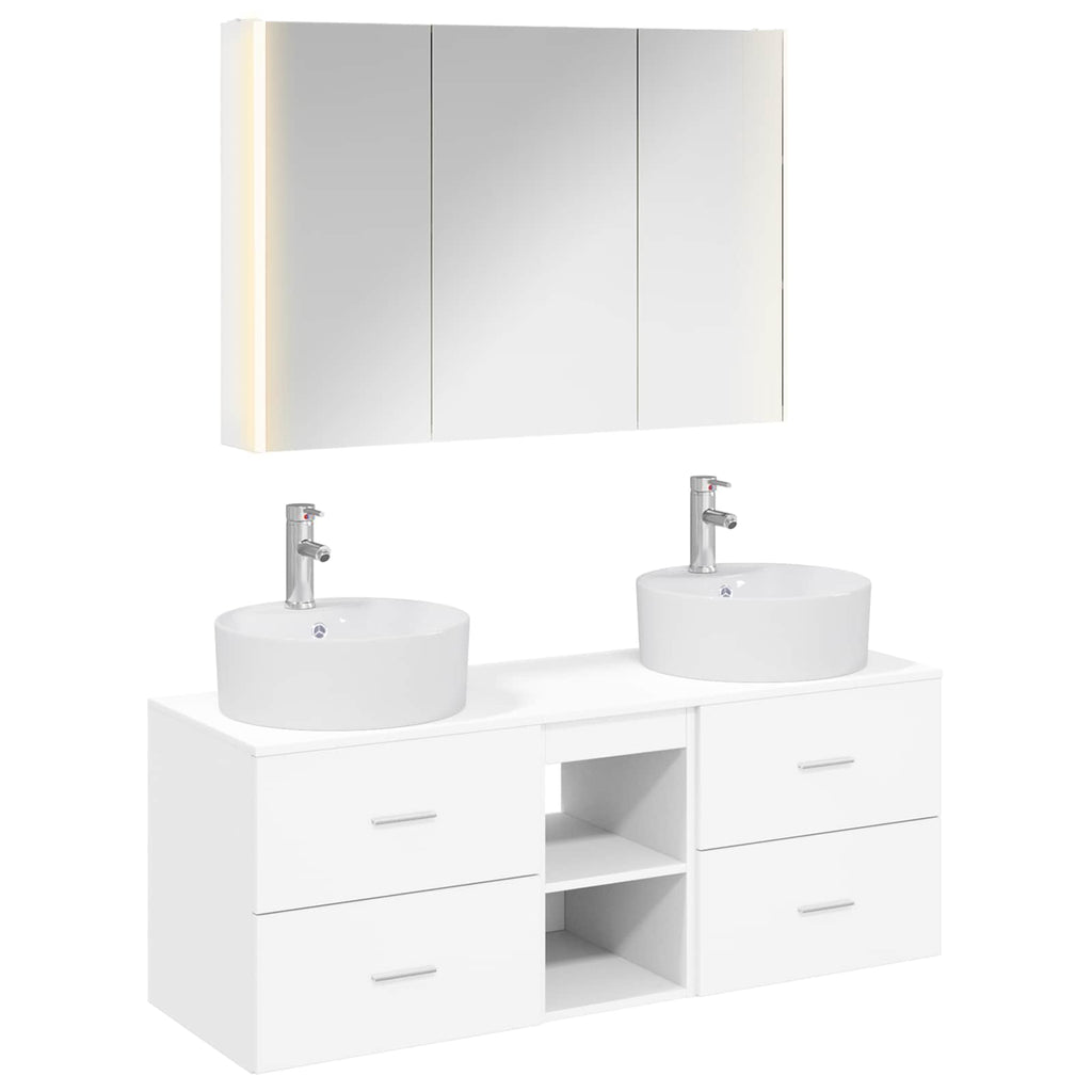 vidaXL Zestaw mebli łazienkowych 4 pcs Biały