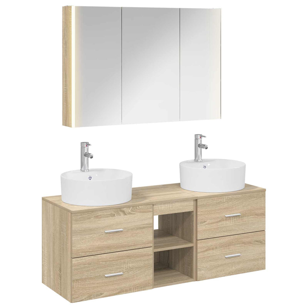 vidaXL Zestaw mebli łazienkowych 4 pcs dąb Sonoma