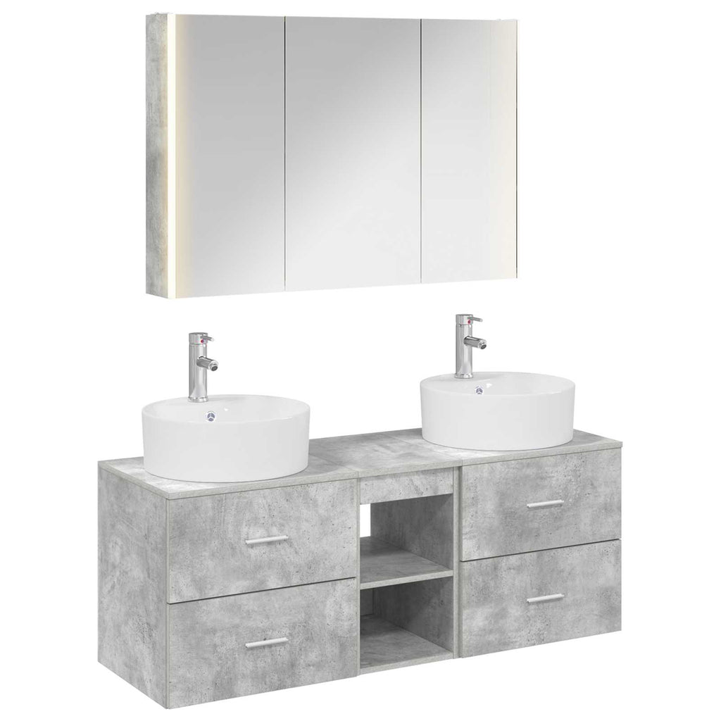 vidaXL Zestaw mebli łazienkowych 4 pcs Betonowy szary