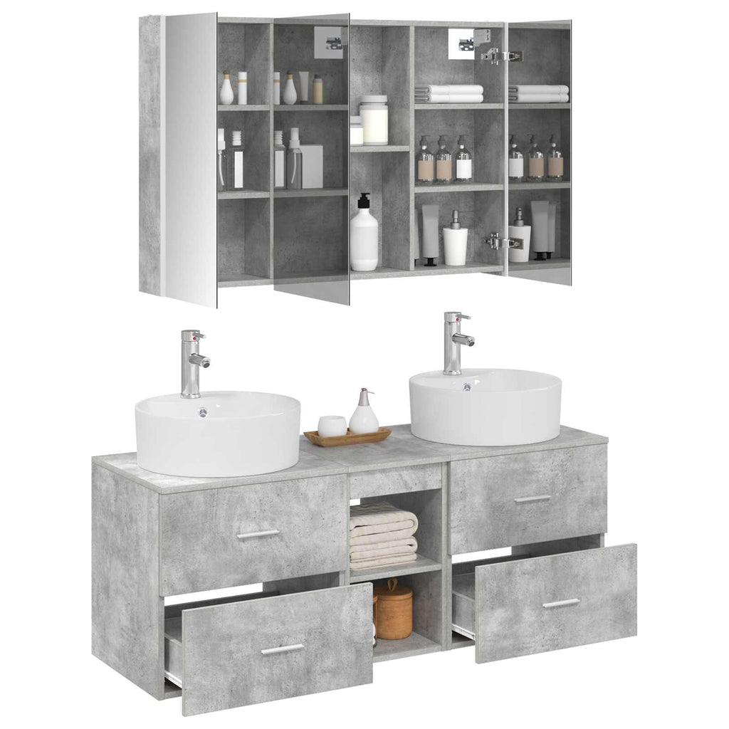 vidaXL Zestaw mebli łazienkowych 4 pcs Betonowy szary