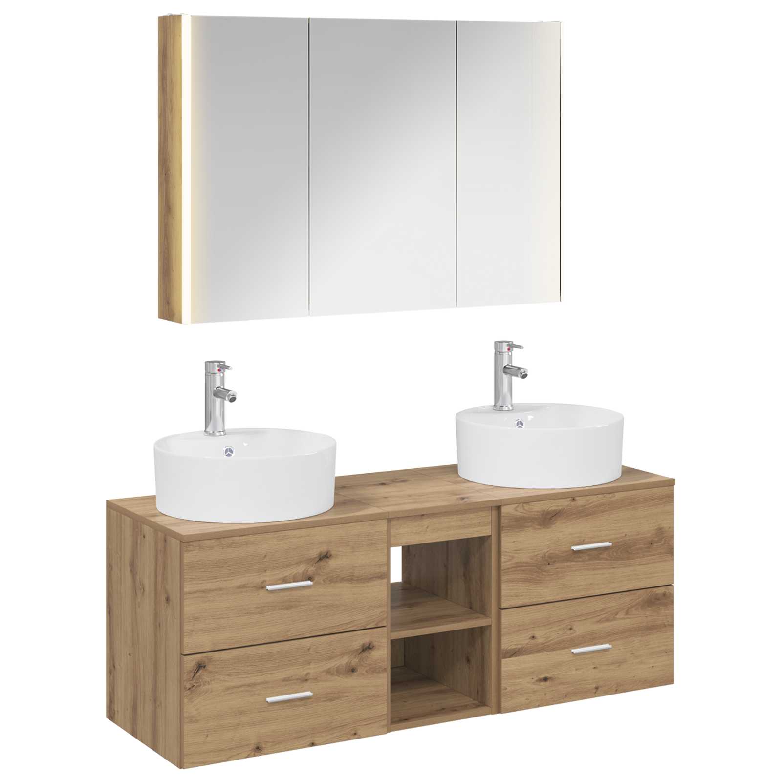 vidaXL Zestaw mebli łazienkowych 4 pcs Dąb artisan