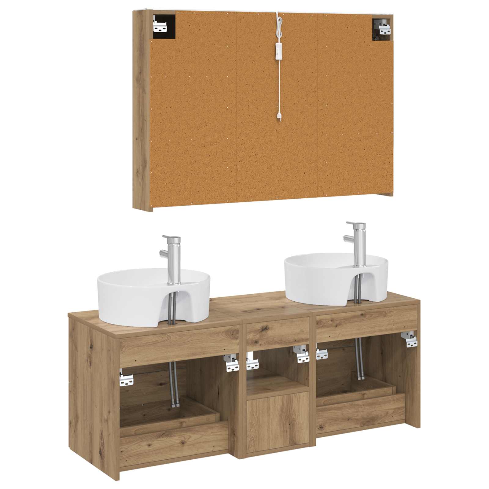 vidaXL Zestaw mebli łazienkowych 4 pcs Dąb artisan