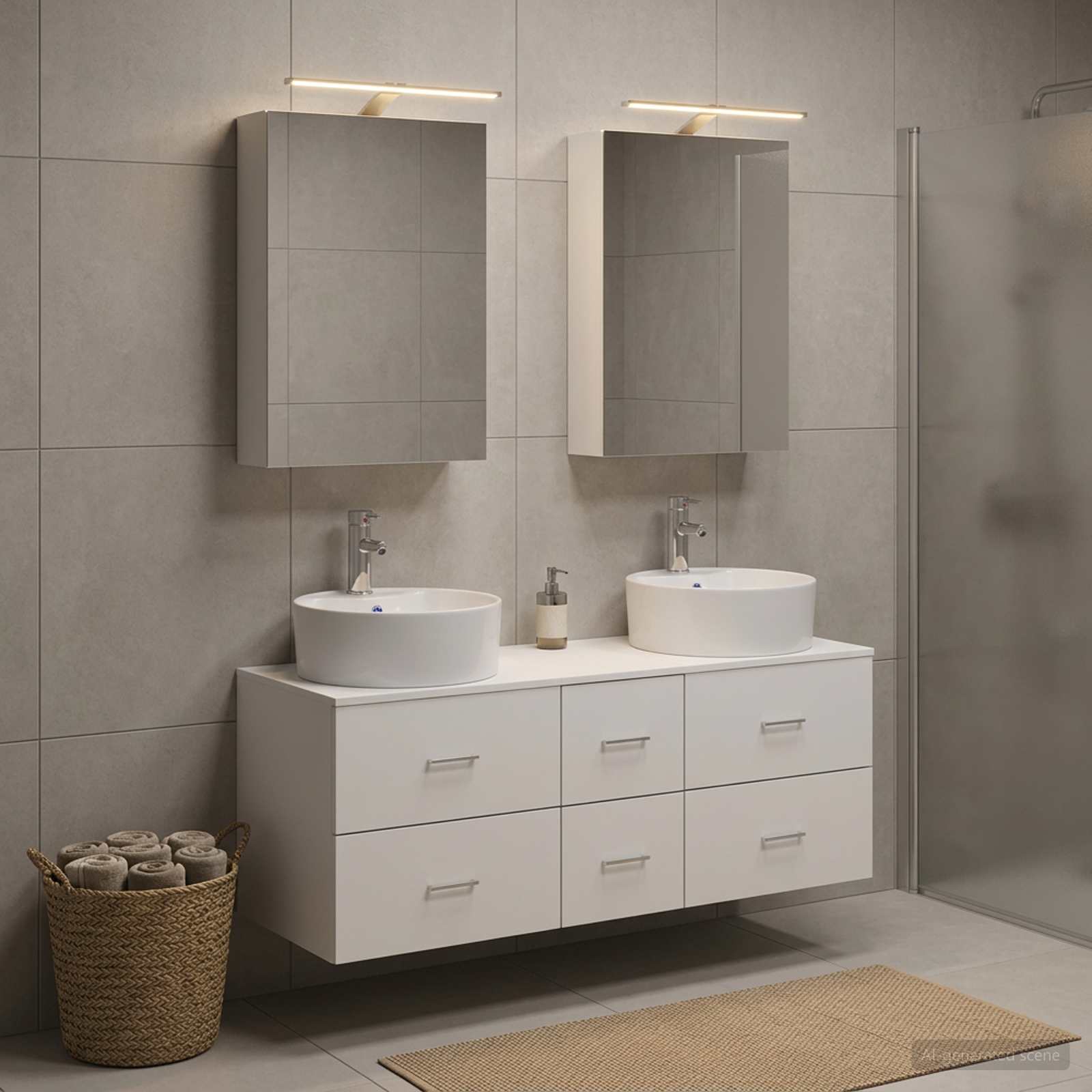 vidaXL Zestaw mebli łazienkowych 5 pcs Biały
