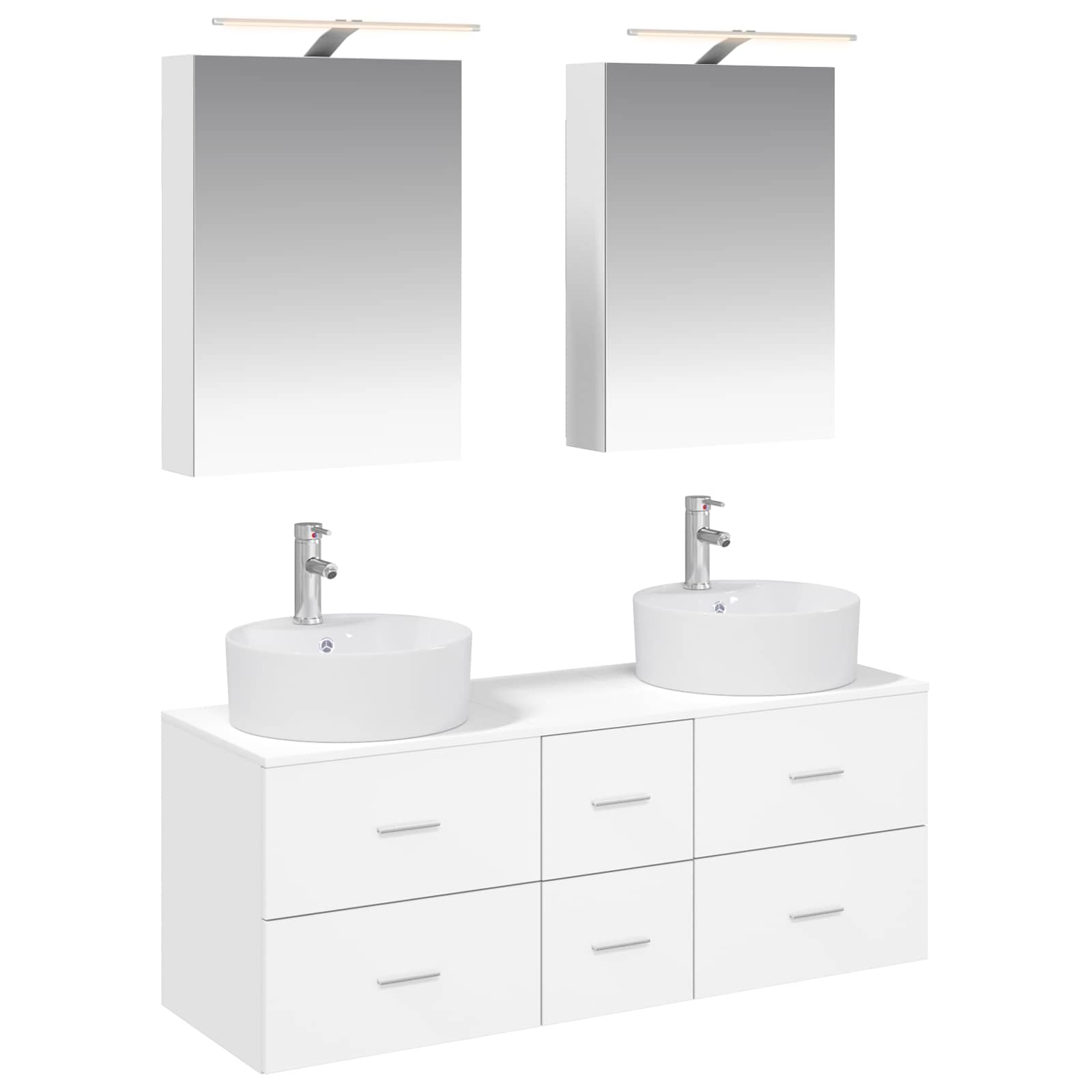 vidaXL Zestaw mebli łazienkowych 5 pcs Biały