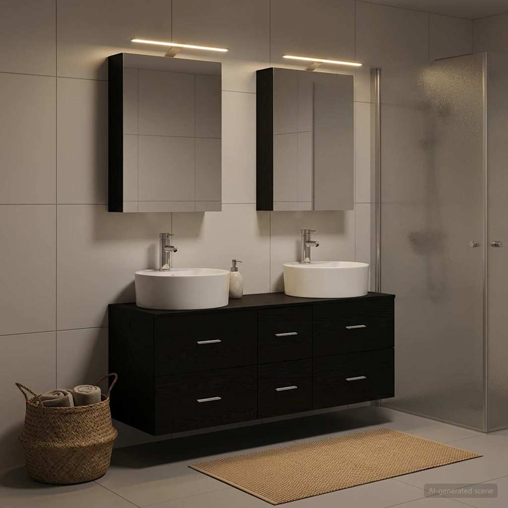 vidaXL Zestaw mebli łazienkowych 5 pcs Czarny dąb