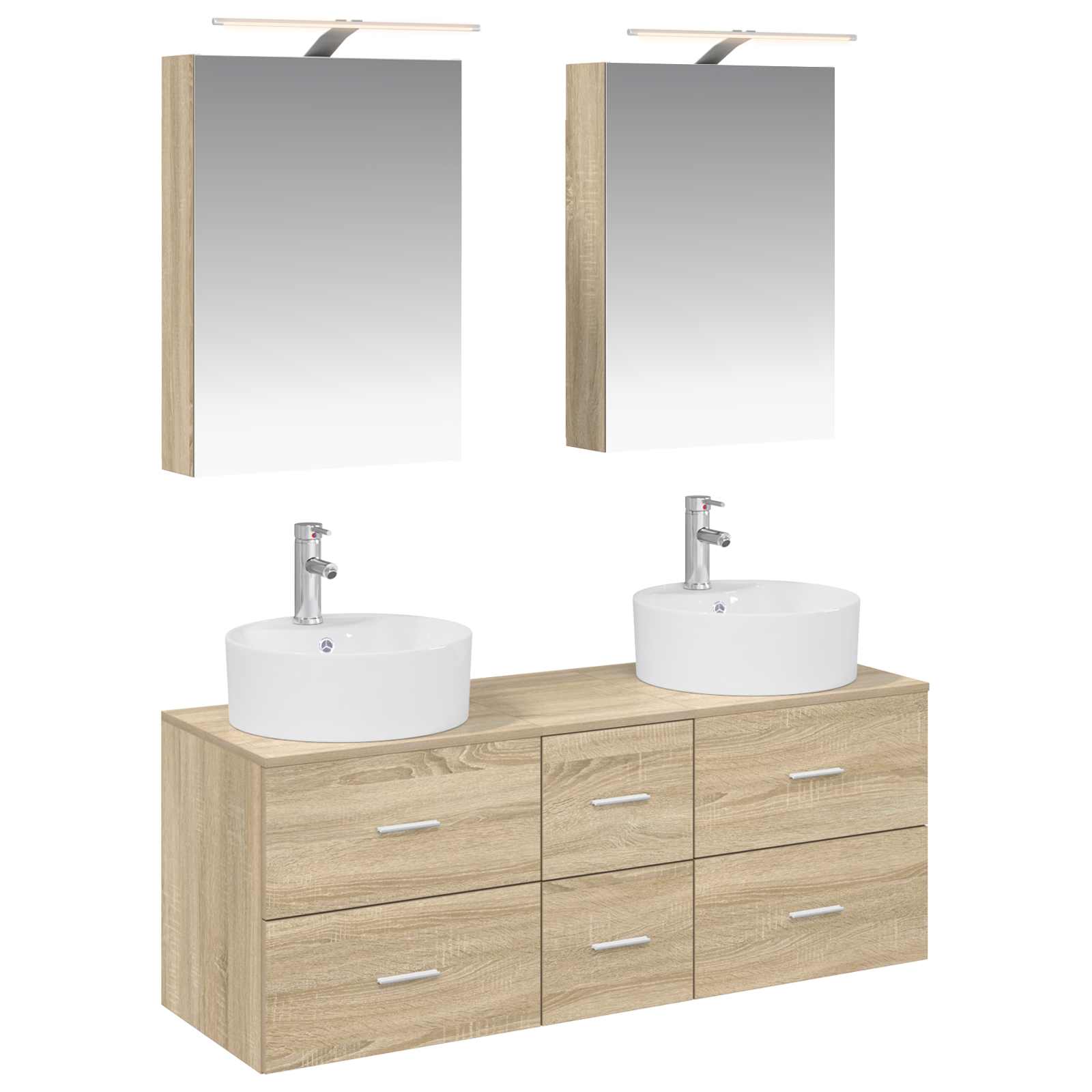 vidaXL Zestaw mebli łazienkowych 5 pcs dąb Sonoma