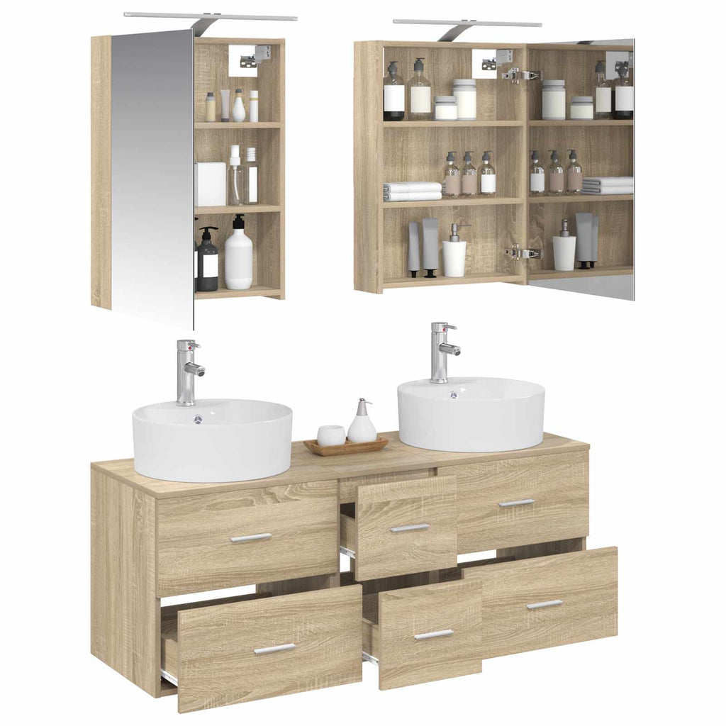 vidaXL Zestaw mebli łazienkowych 5 pcs dąb Sonoma