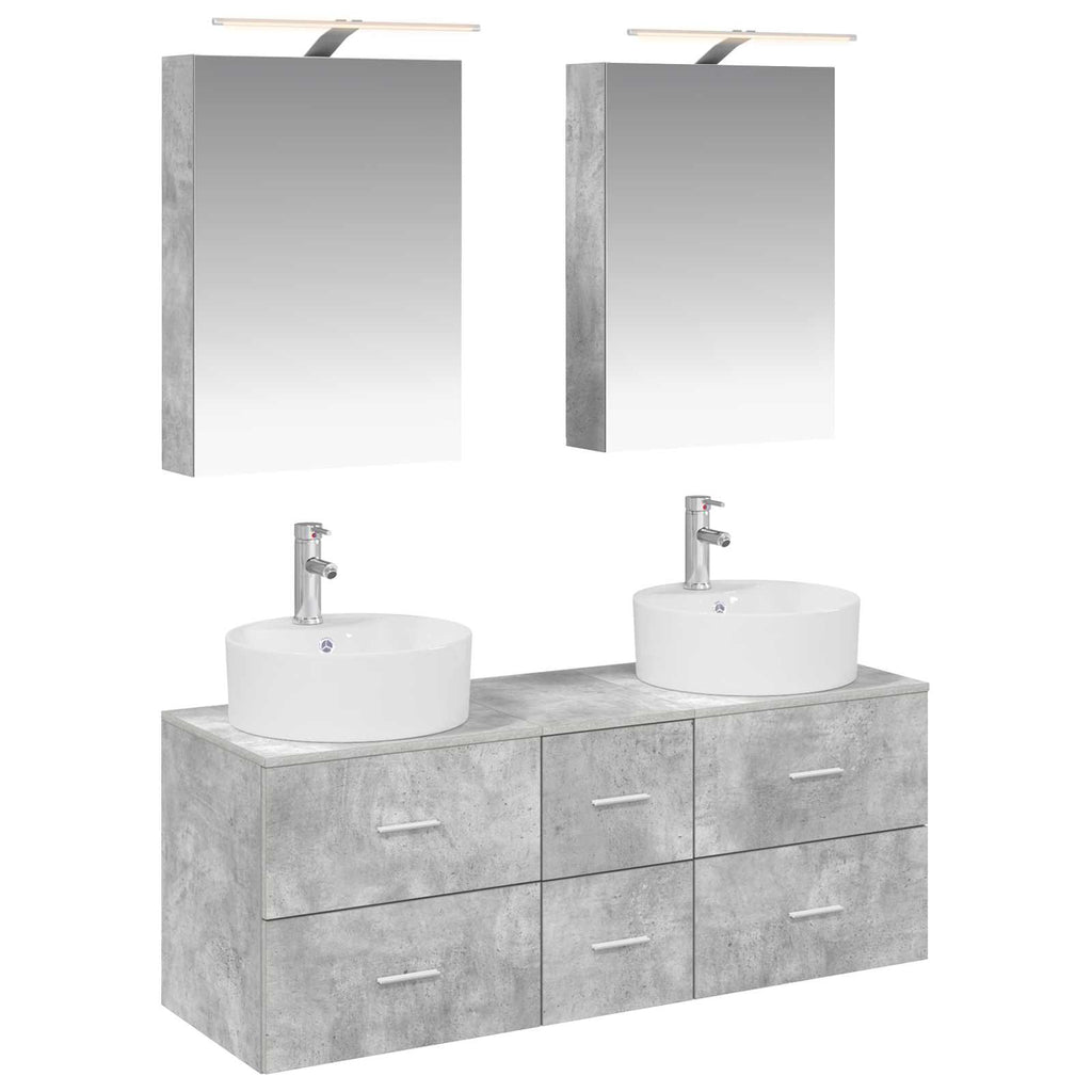vidaXL Zestaw mebli łazienkowych 5 pcs Betonowy szary