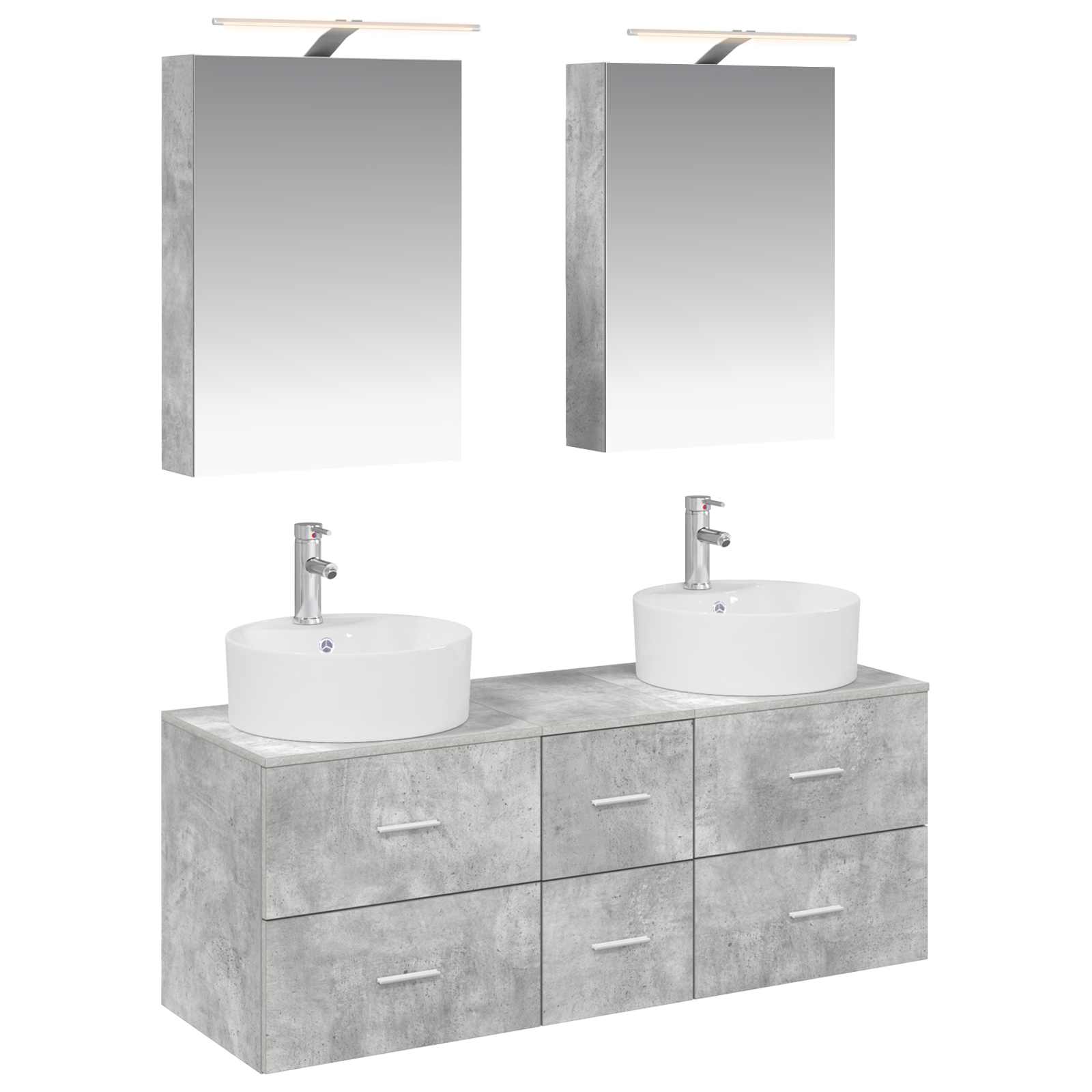 vidaXL Zestaw mebli łazienkowych 5 pcs Betonowy szary