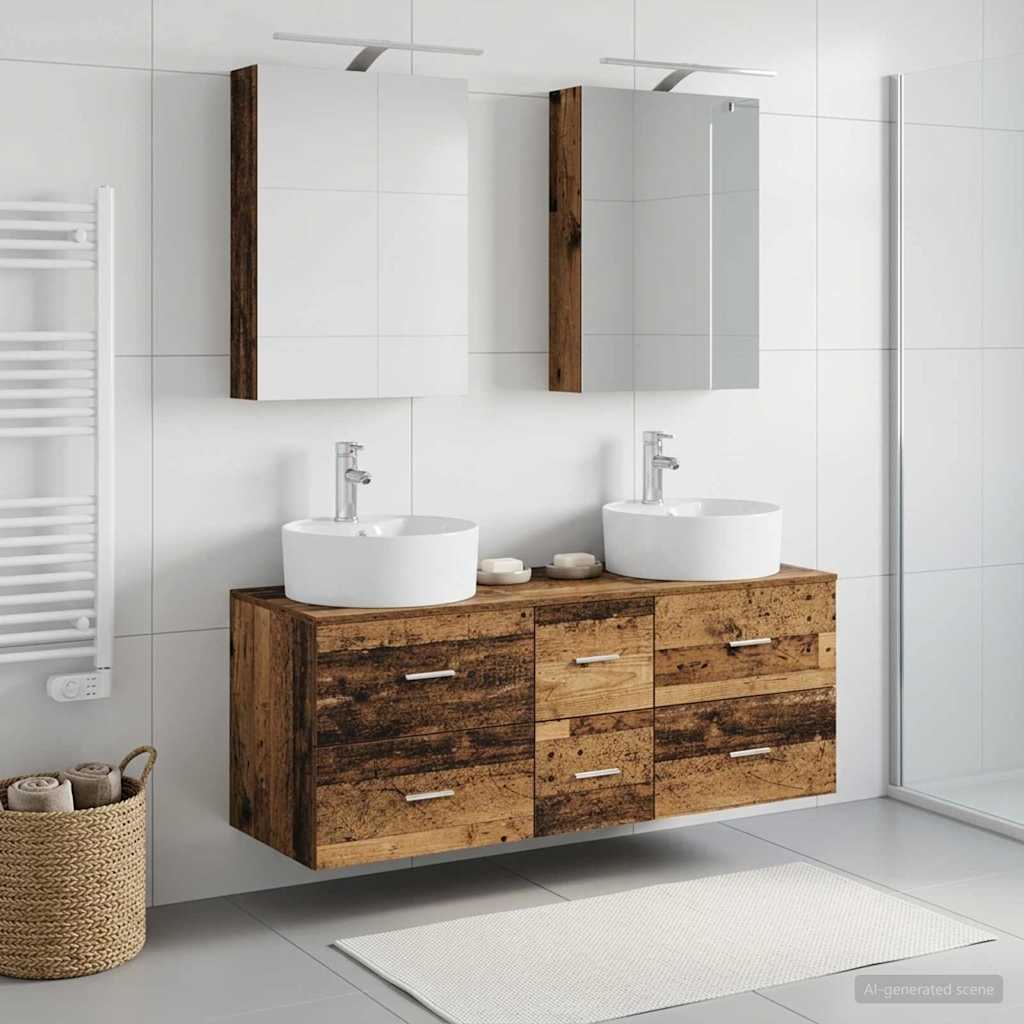 vidaXL Zestaw mebli łazienkowych 5 pcs Stare drewno